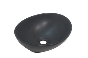 כיור מונח אובלי לאמבטיה סביליה 400X335X145 שחור מט
